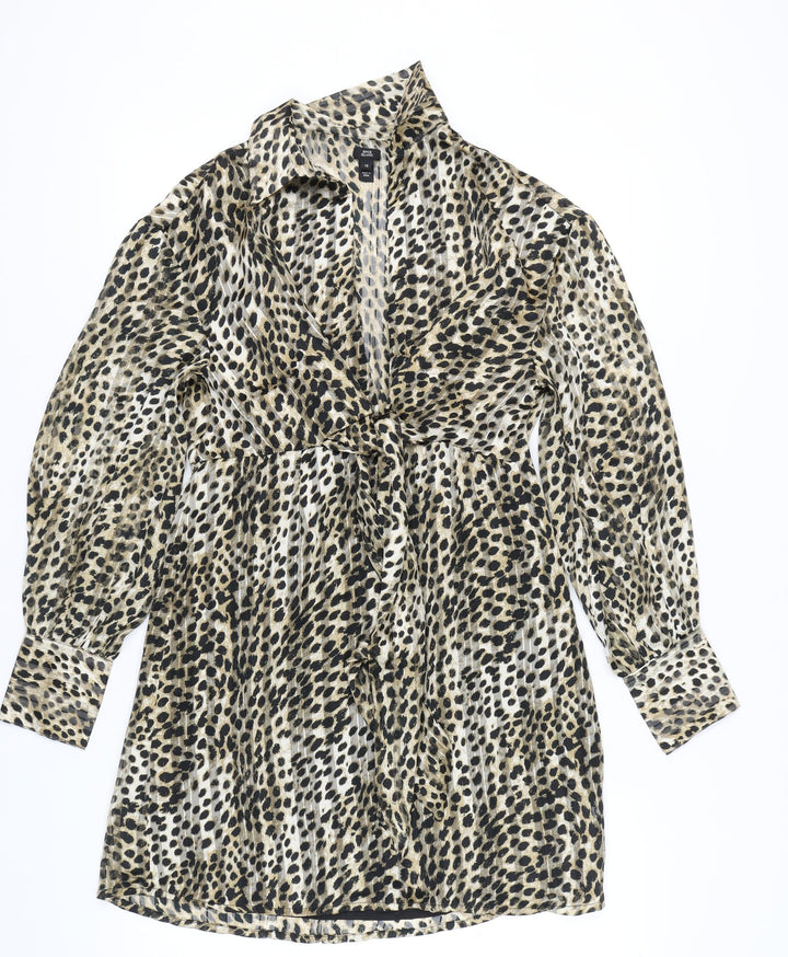 River Island Women's Multicoloured Animal Print Shirt Dress