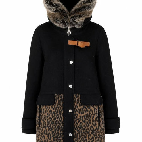 Karen Millen Women's Black Wool Parka Coat, Size 8