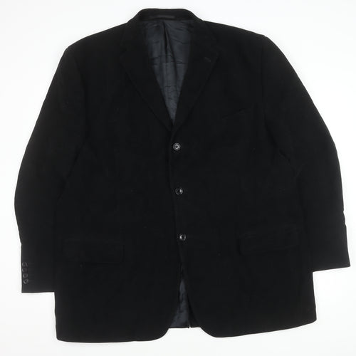 Dehavilland Men's Black Overcoat, Size L, Classic Style