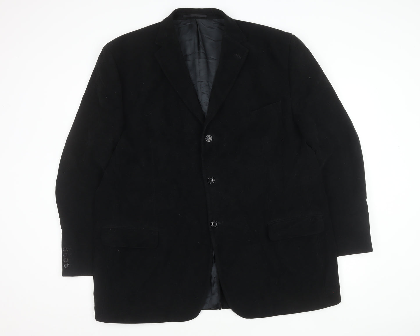 Dehavilland Men's Black Overcoat, Size L, Classic Style