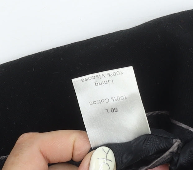 Dehavilland Men's Black Overcoat, Size L, Classic Style