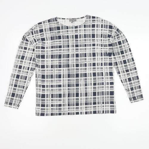 Jaeger Women's XS Blue Geometric Long Sleeve Top