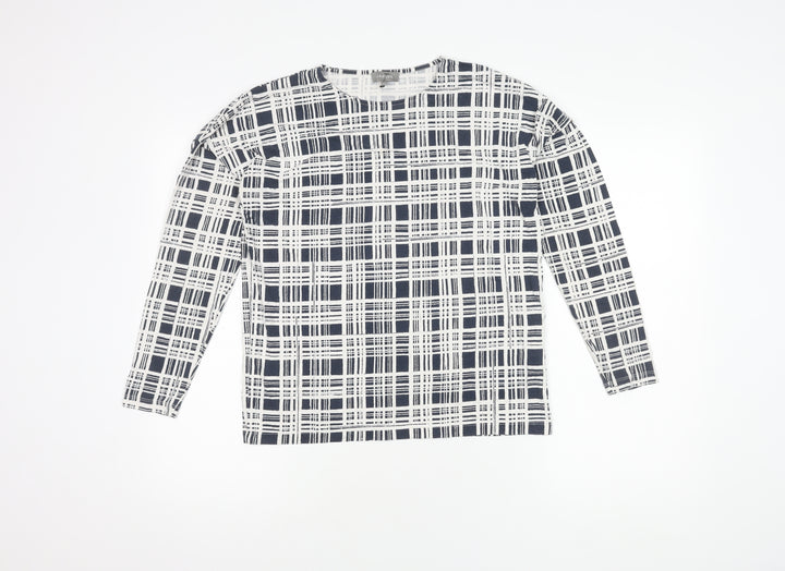Jaeger Women's XS Blue Geometric Long Sleeve Top