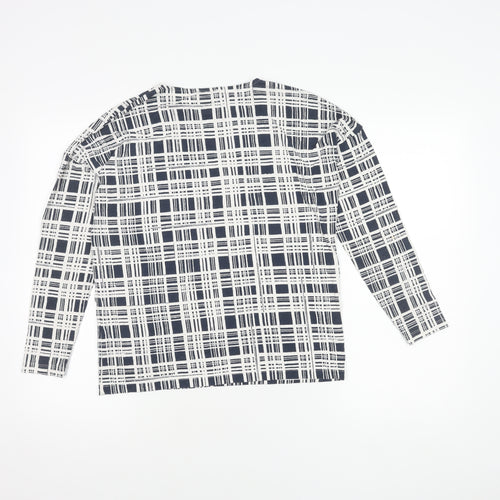 Jaeger Women's XS Blue Geometric Long Sleeve Top