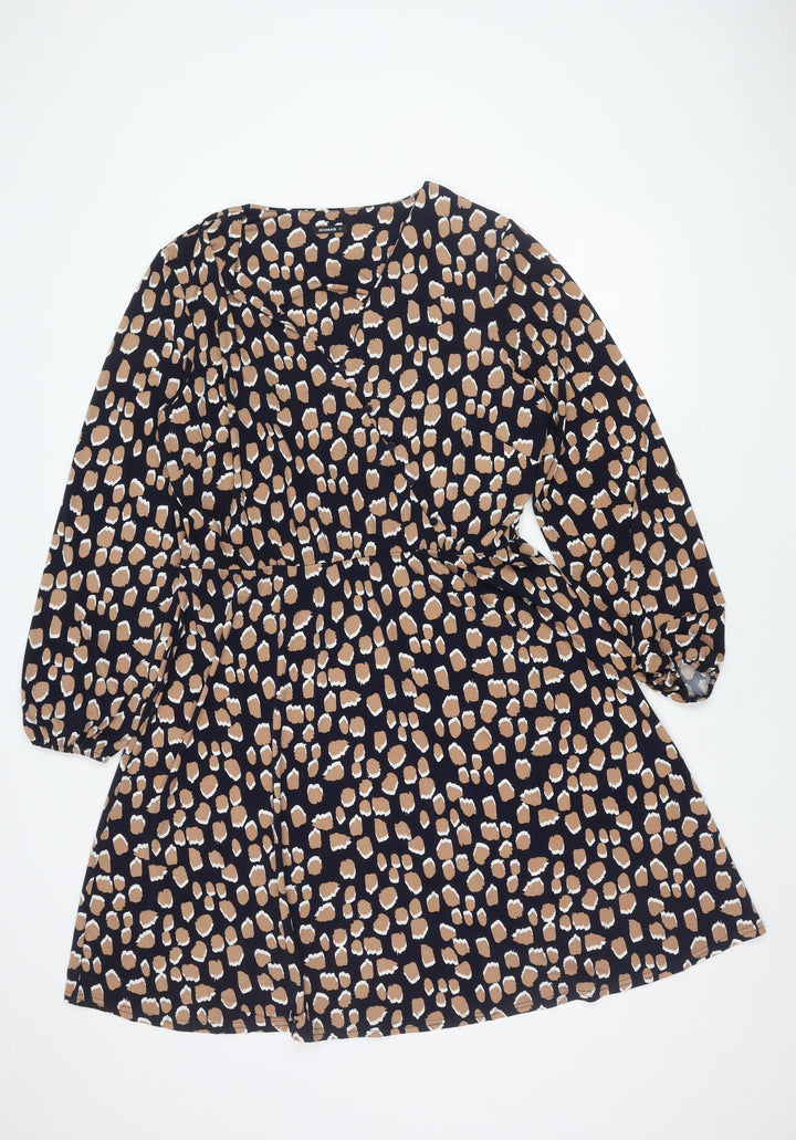 Roman Women's Multi Animal Print Long Sleeve Dress