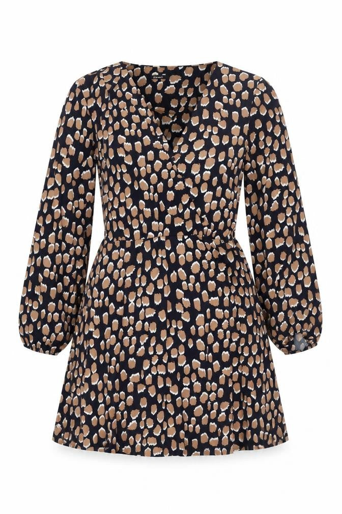 Roman Women's Multi Animal Print Long Sleeve Dress