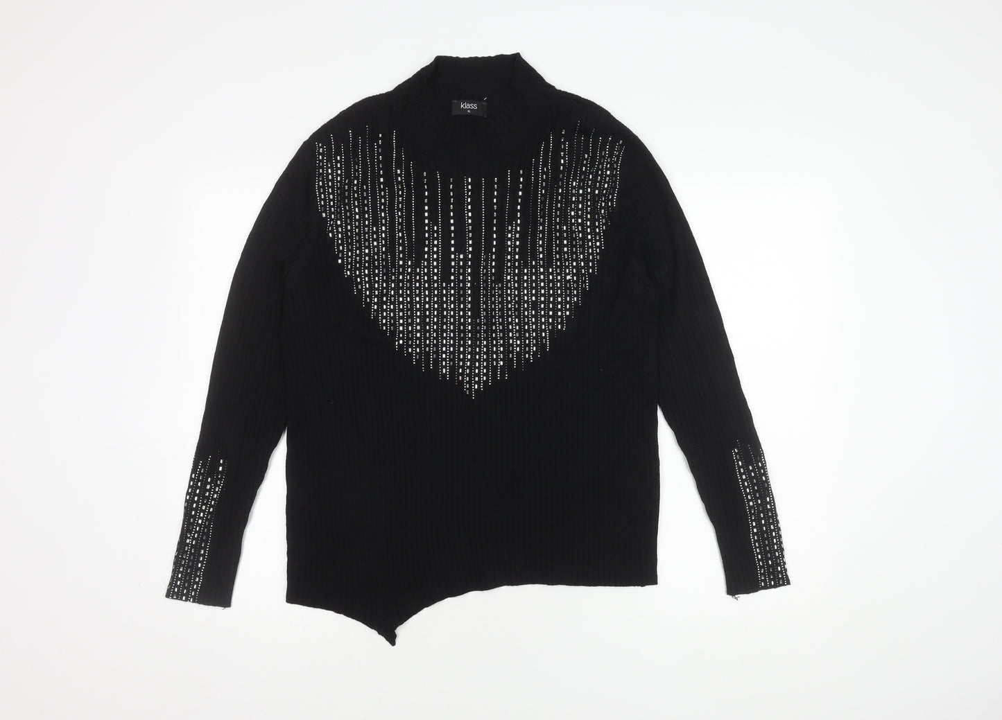 Klass Women's Black Studded Tunic Jumper XL