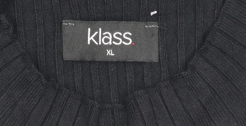 Klass Women's Black Studded Tunic Jumper XL