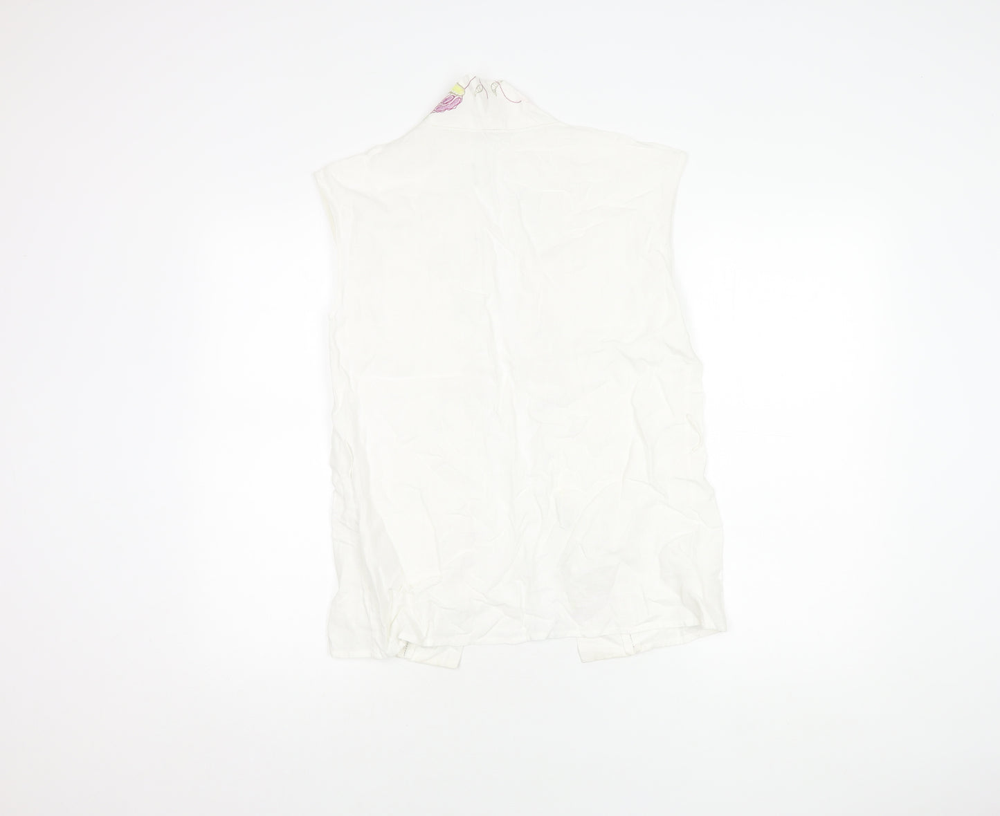 Whistles Women's White Floral Linen Blouse, Size 10