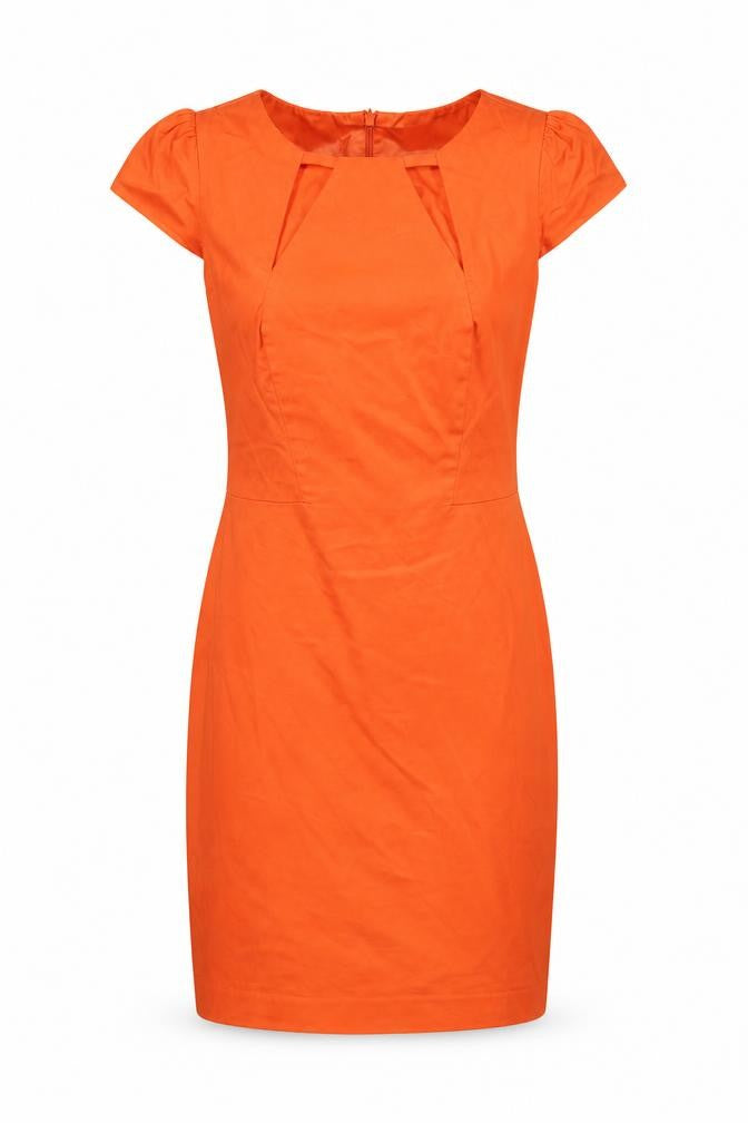 Oasis Women's Orange Dress Size 8 with Zip Detail