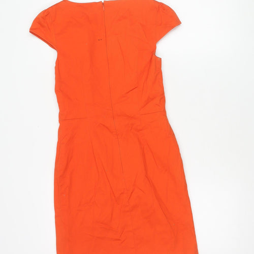 Oasis Women's Orange Dress Size 8 with Zip Detail