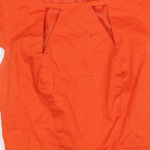 Oasis Women's Orange Dress Size 8 with Zip Detail