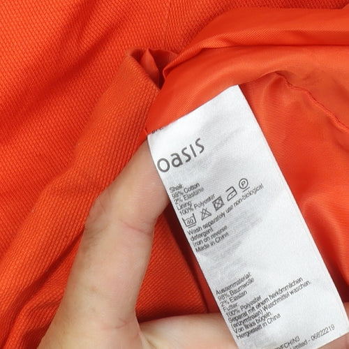 Oasis Women's Orange Dress Size 8 with Zip Detail