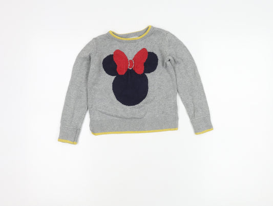 baby GAP Disney Minnie Mouse Grey Girls Pullover Jumper 5 Years