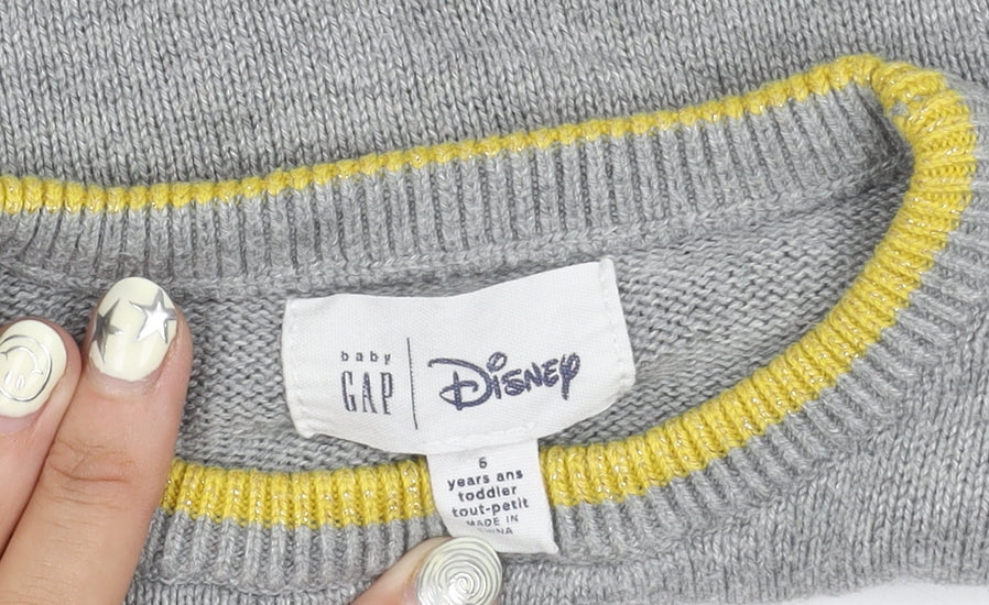 baby GAP Disney Minnie Mouse Grey Girls Pullover Jumper 5 Years