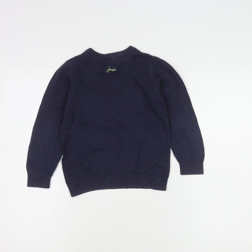 Joules Boys Blue Animal Print Crew Neck Jumper 6 Years