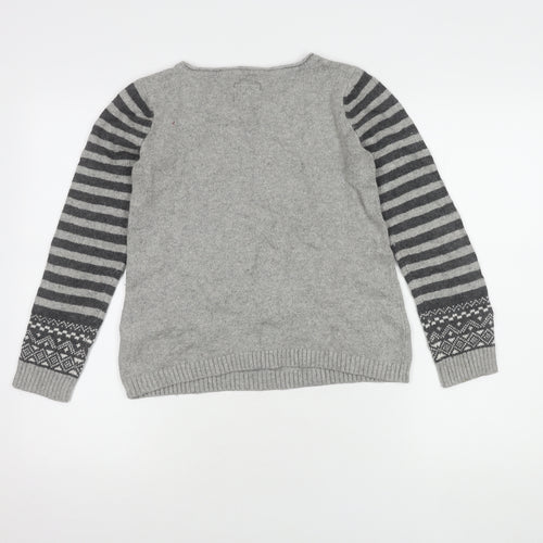 Mantaray Girls Grey Penguin Jumper - 12 Years
