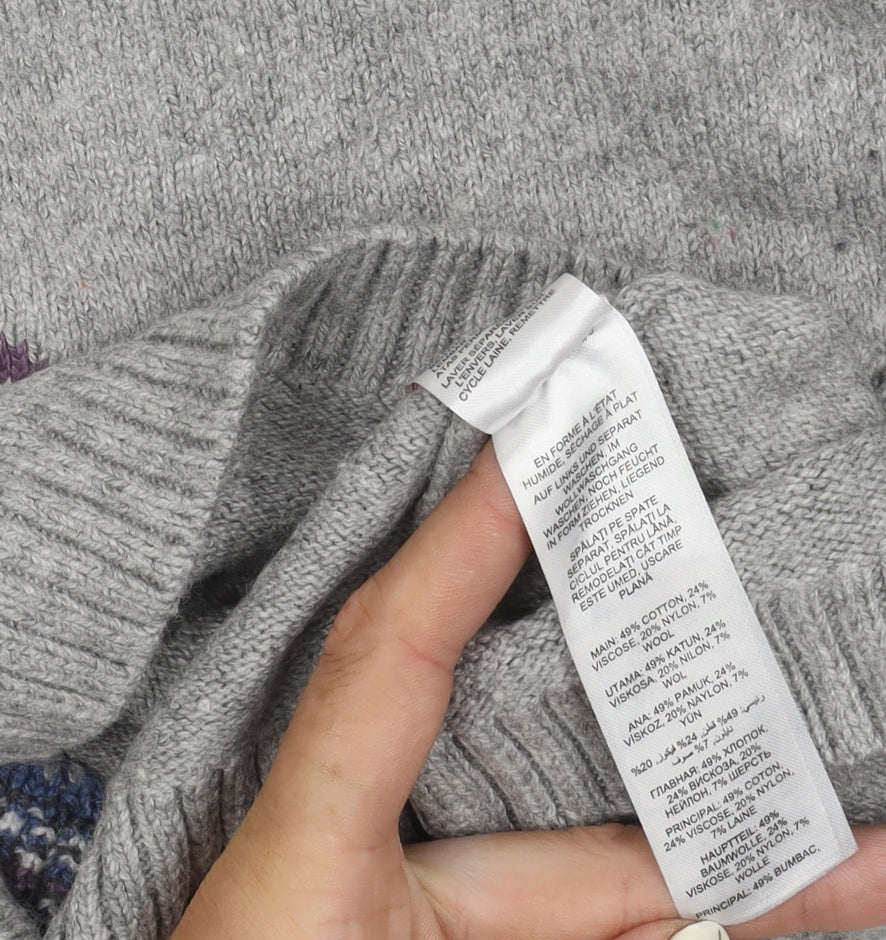 Mantaray Girls Grey Penguin Jumper - 12 Years