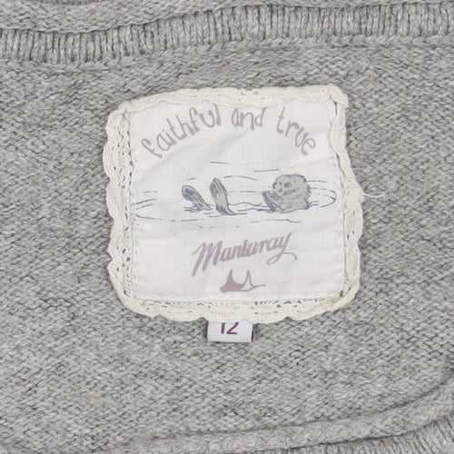 Mantaray Girls Grey Penguin Jumper - 12 Years