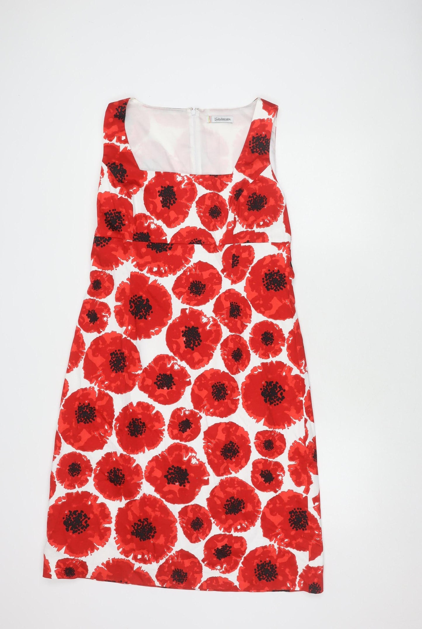 Kaleidoscope Floral Red Shift Dress Women Size 16