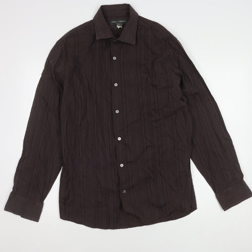 Banana Republic Men's Brown Button-Up Shirt L