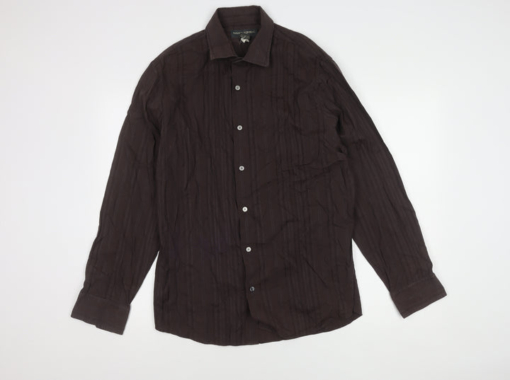 Banana Republic Men's Brown Button-Up Shirt L