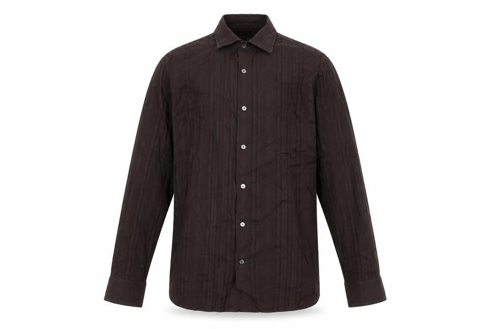 Front view of Banana Republic Men's Brown Button-Up Shirt L