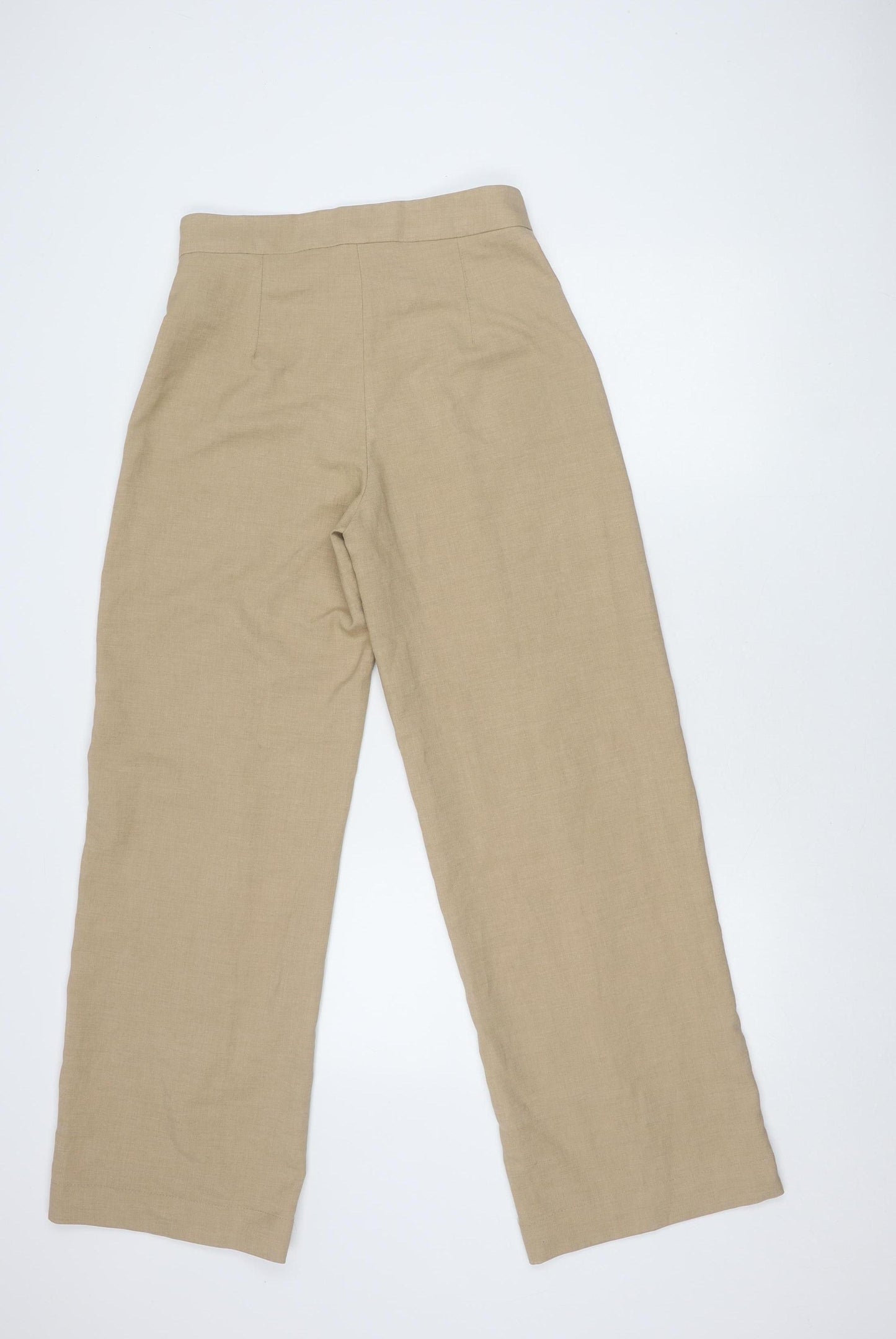 Bershka Women's Beige Wide-Leg Trousers, Size 10