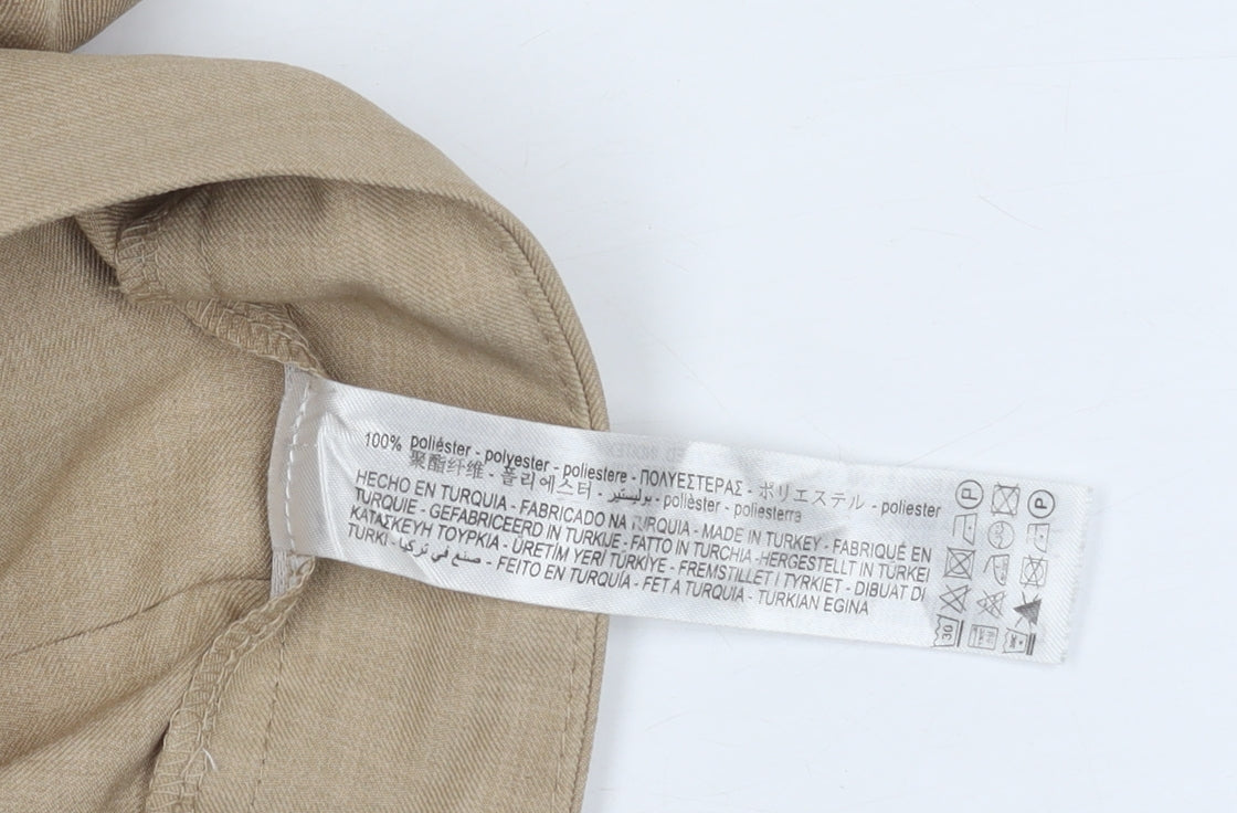 Bershka Women's Beige Wide-Leg Trousers, Size 10