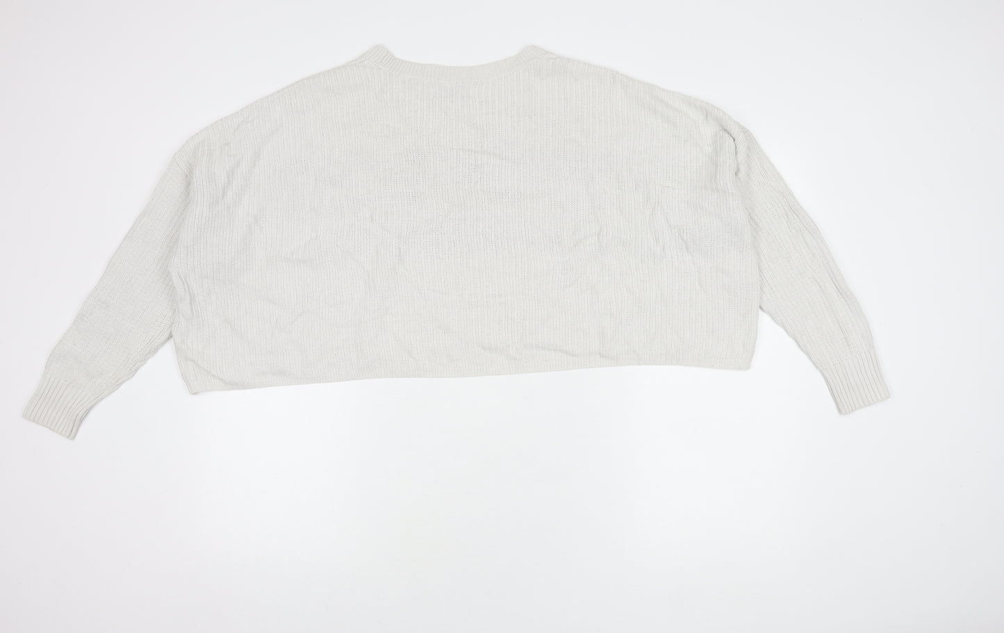 Hollister Women's White Striped Pullover Jumper S
