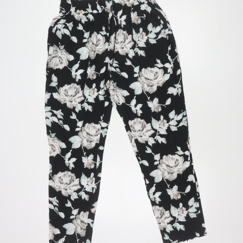 Phase Eight Womens Floral Trousers Black Size 14