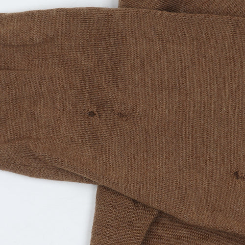 William Hunt Men's Brown Wool V-Neck Pullover Jumper M