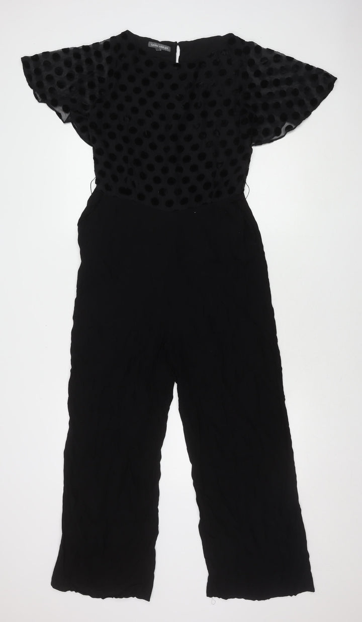 Laura Ashley Women's Black Polka Dot Jumpsuit Size 8