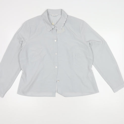 Eastex Women's Grey Button-Up Blouse, Size 16