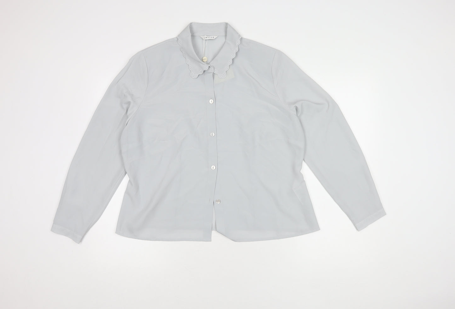 Eastex Women's Grey Button-Up Blouse, Size 16