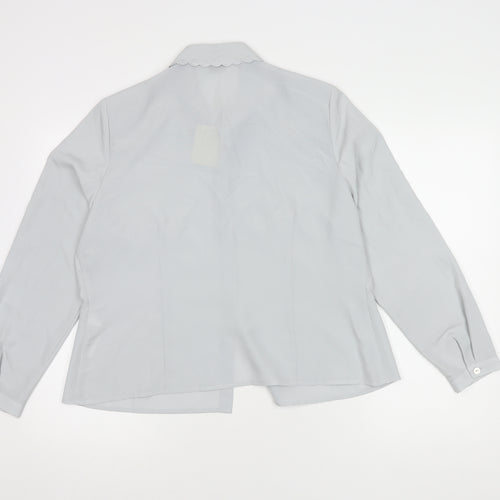 Eastex Women's Grey Button-Up Blouse, Size 16