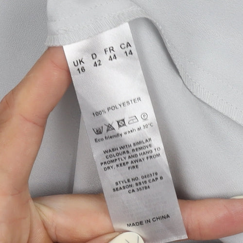 Eastex Women's Grey Button-Up Blouse, Size 16