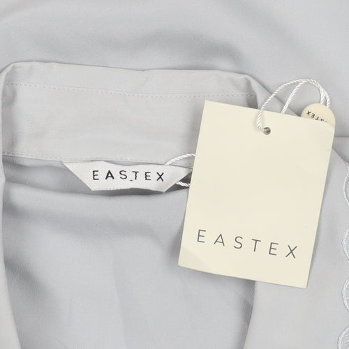 Eastex Women's Grey Button-Up Blouse, Size 16