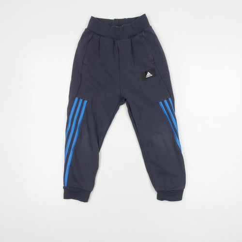 Adidas Boys Blue Joggers 7-8Y, Sports Style