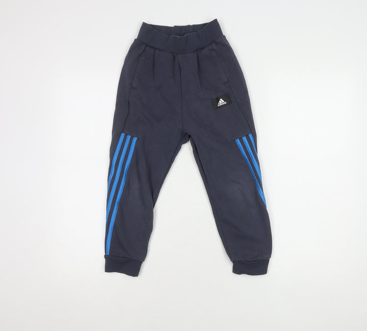 Adidas Boys Blue Joggers 7-8Y, Sports Style