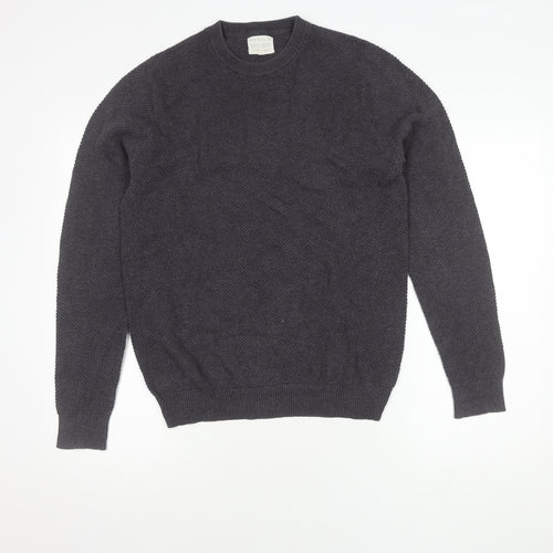 Howick Men's Grey Cotton S Pullover Jumper