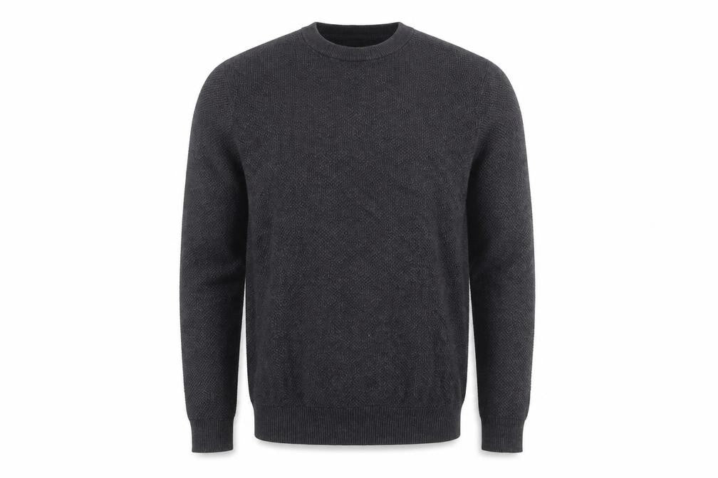 Front view of Howick Men's Grey Cotton S jumper