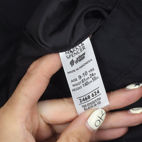 Marks and Spencer Girls Black Snow Pants 9-10 Years