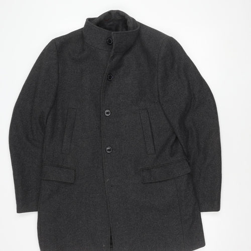 Mario Conti Men’s Grey Coat Size 50 Button Accent