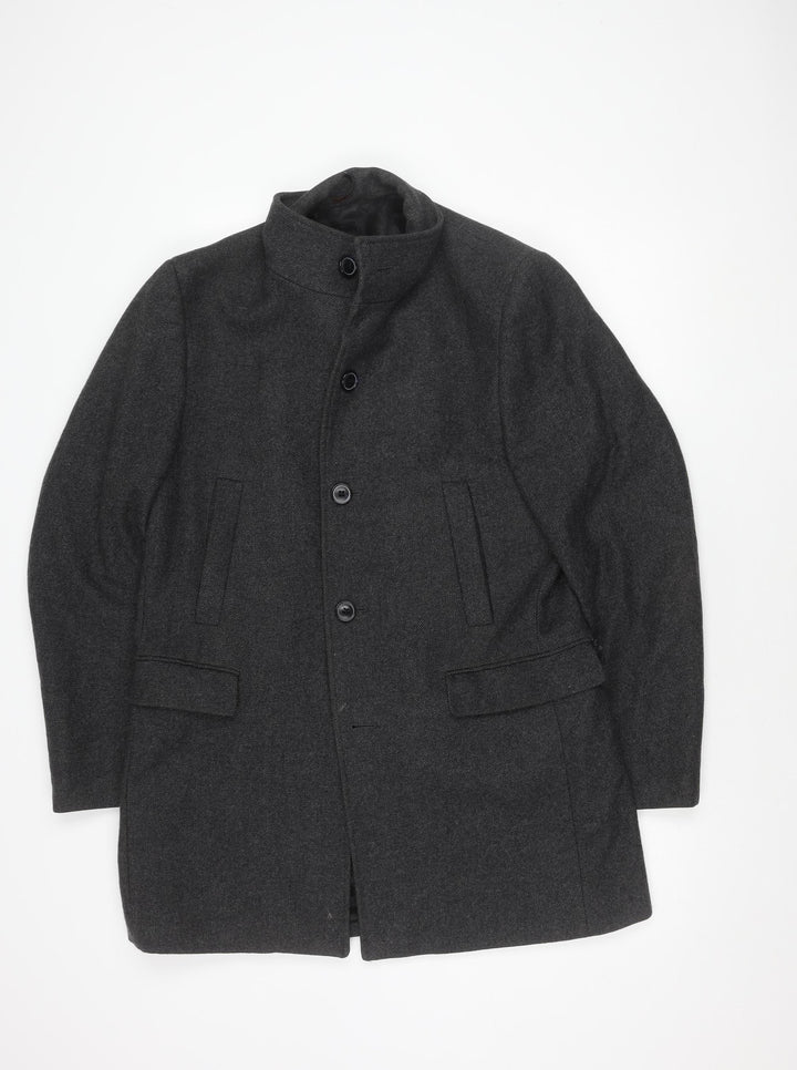 Mario Conti Men’s Grey Coat Size 50 Button Accent