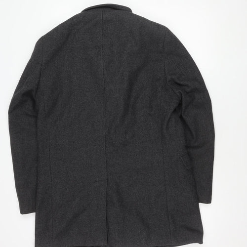 Mario Conti Men’s Grey Coat Size 50 Button Accent