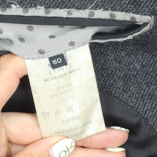 Mario Conti Men’s Grey Coat Size 50 Button Accent