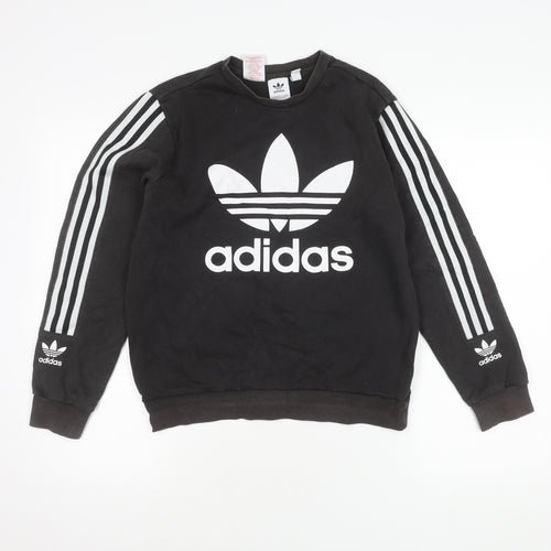 Adidas Boys Black Logo Pullover Sweatshirt 13-14 Years