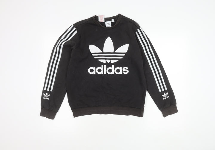 Adidas Boys Black Logo Pullover Sweatshirt 13-14 Years