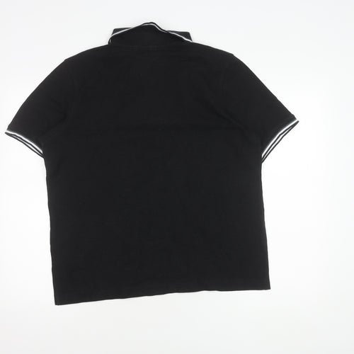Slazenger Men's Black Polo Shirt L Solid Classic